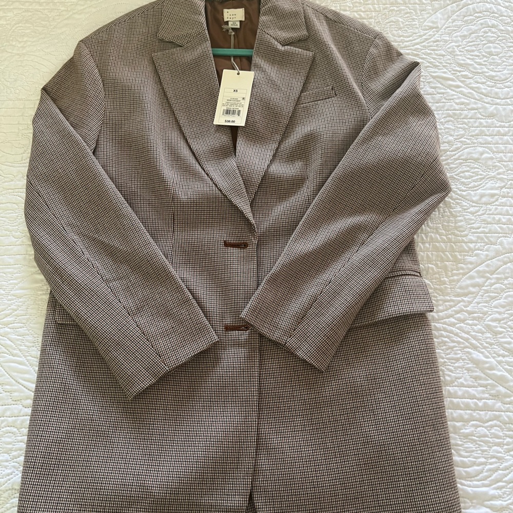 NWT BLACK/Tan check blazer oversized fit!
